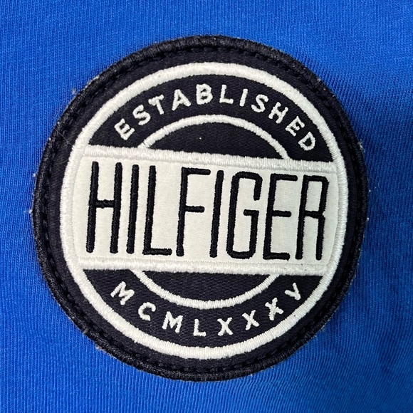 Tommy Hilfiger Slim Fit Blue Polo Shirt with Patch Logo - Size Small - Picture 3 of 13